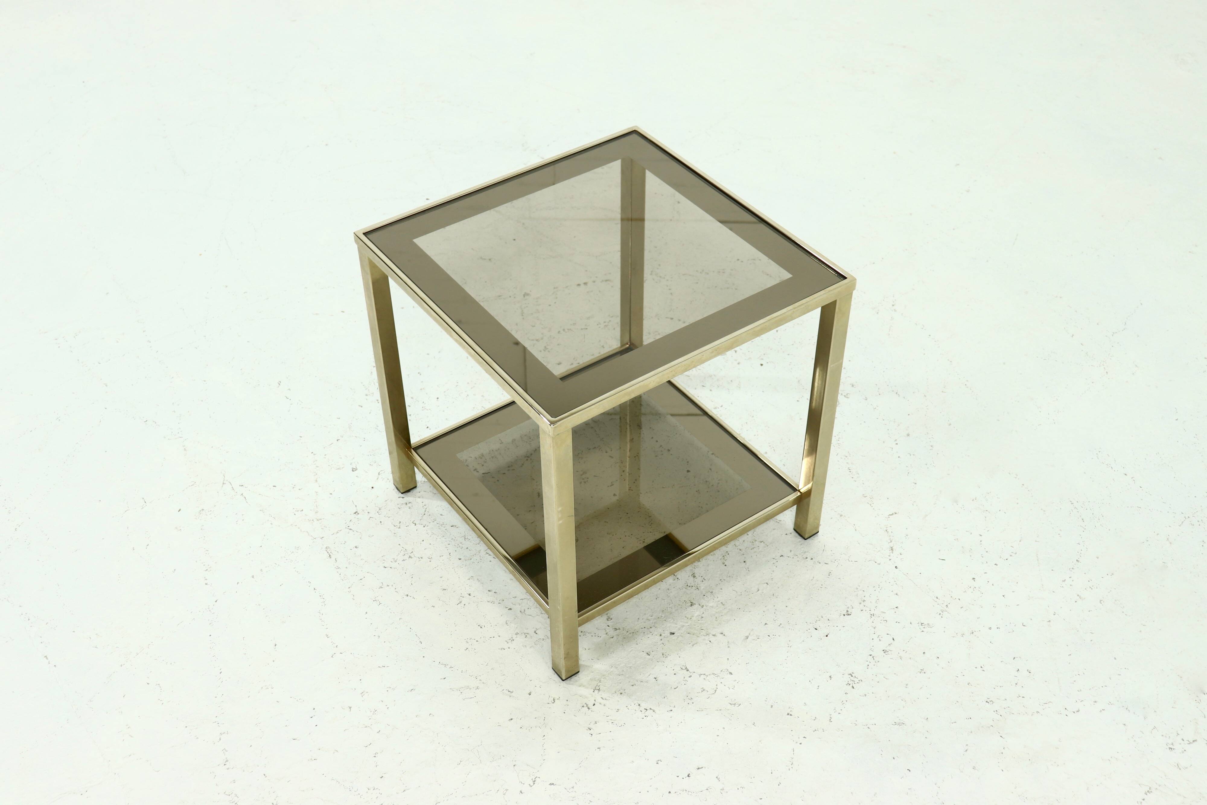 Two Tier Gold Plated Side Table by Belgo Chrom 1970s