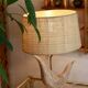 Pink tessellated stone and brass bird lamp from Maitland-Smith
