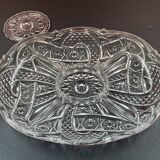 Serviteur, Coupe Centre De Table Verre Taillé - 36 x 24 cm