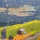 Svan Grandin (1906- 1982) Large Vintage Oil on Canvas Landscape, signed