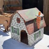 Set of old wooden toys from the farm