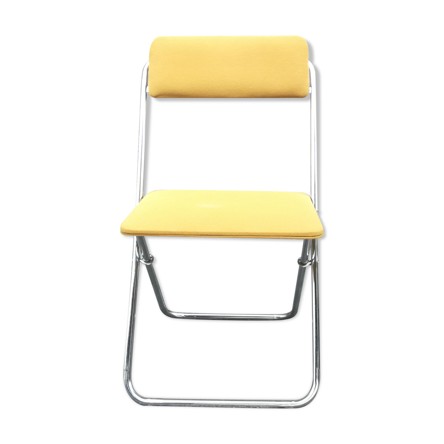 Yellow velvet folding chair