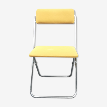 Yellow velvet folding chair