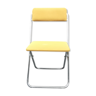 Yellow velvet folding chair