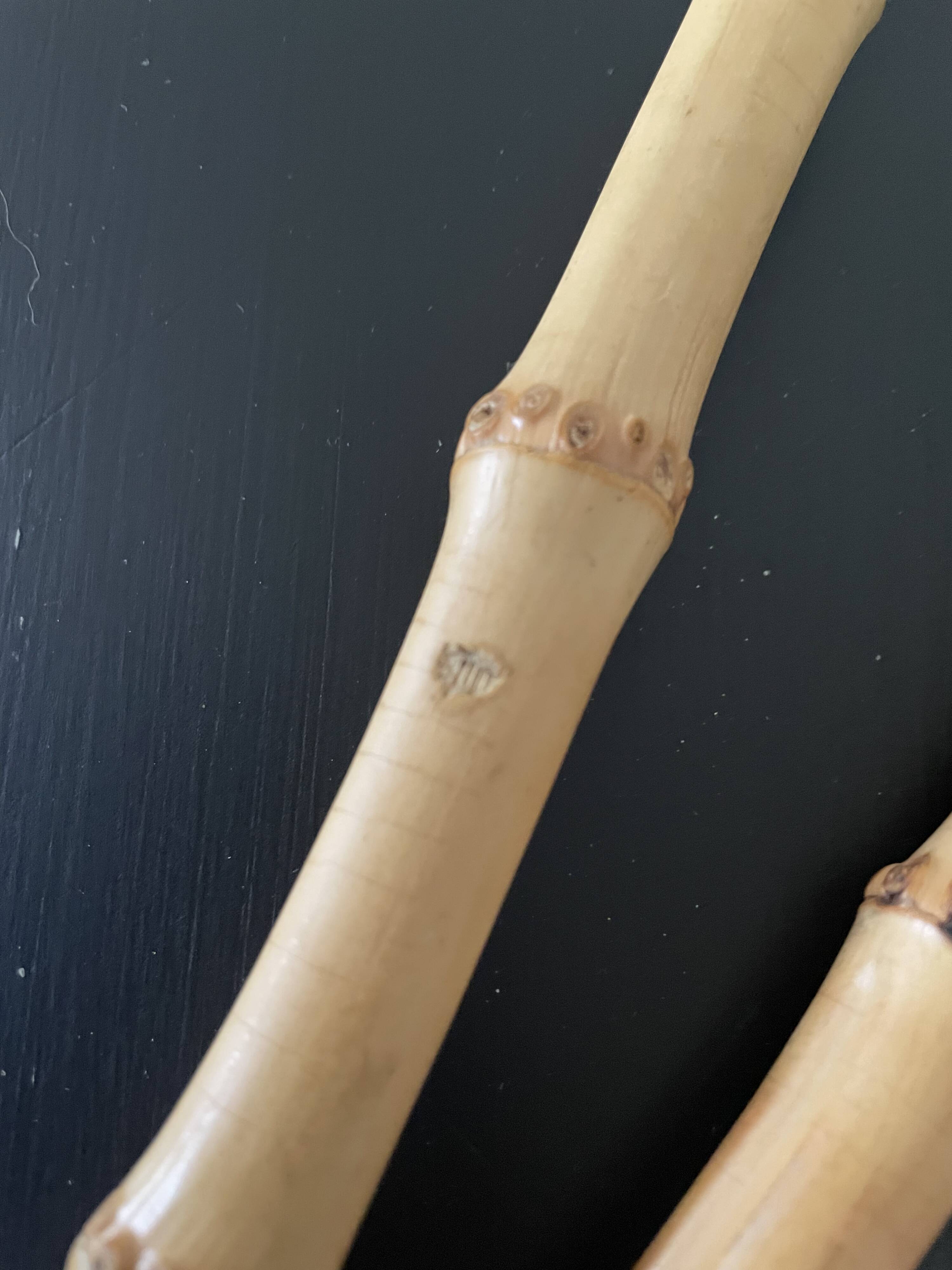 Salad servers with bamboo handles