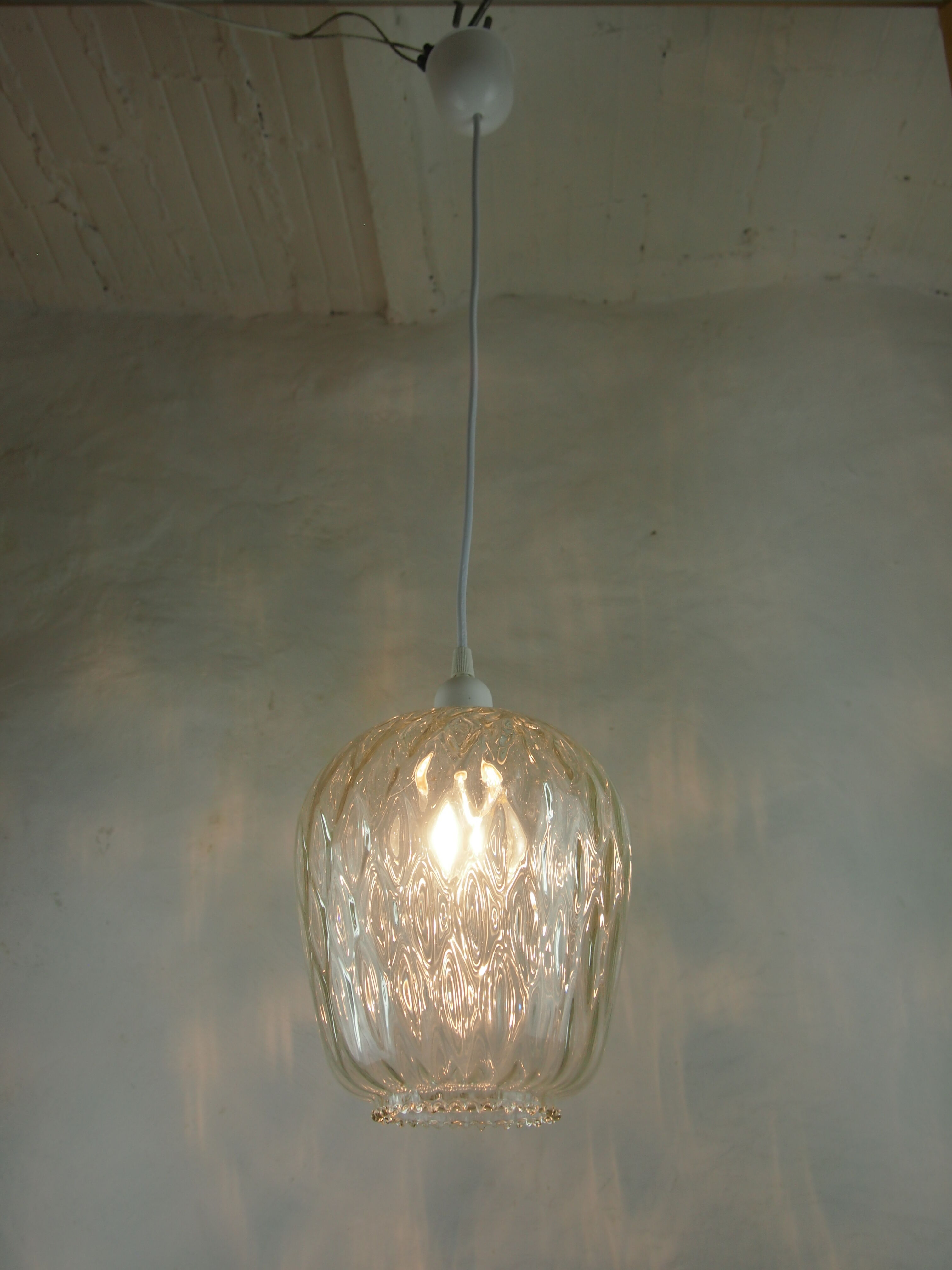 Suspension de Venini verre texturé vintage