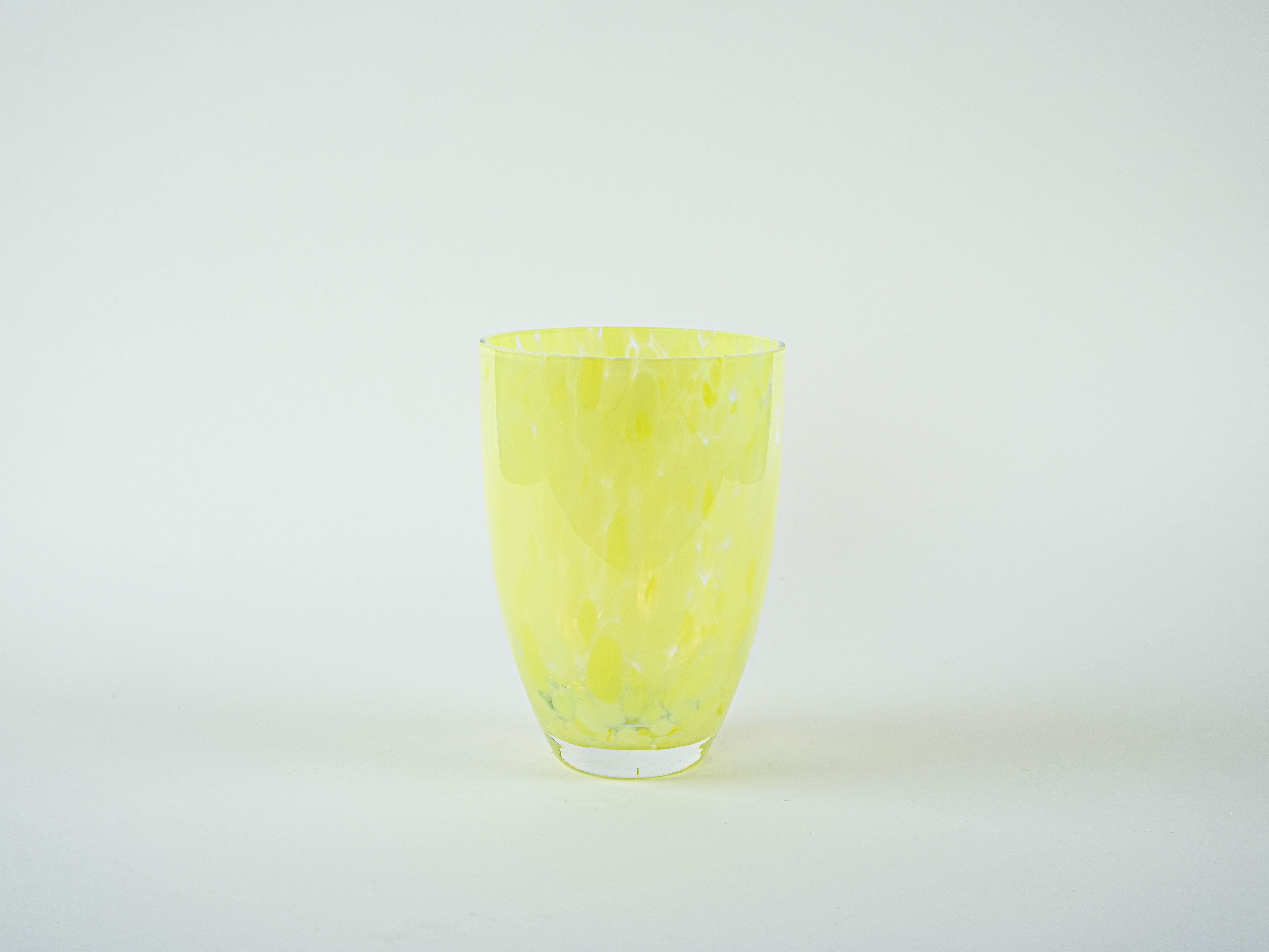 Lemon-coloured glass vase, Danish design, 1970s, made in Denmark
