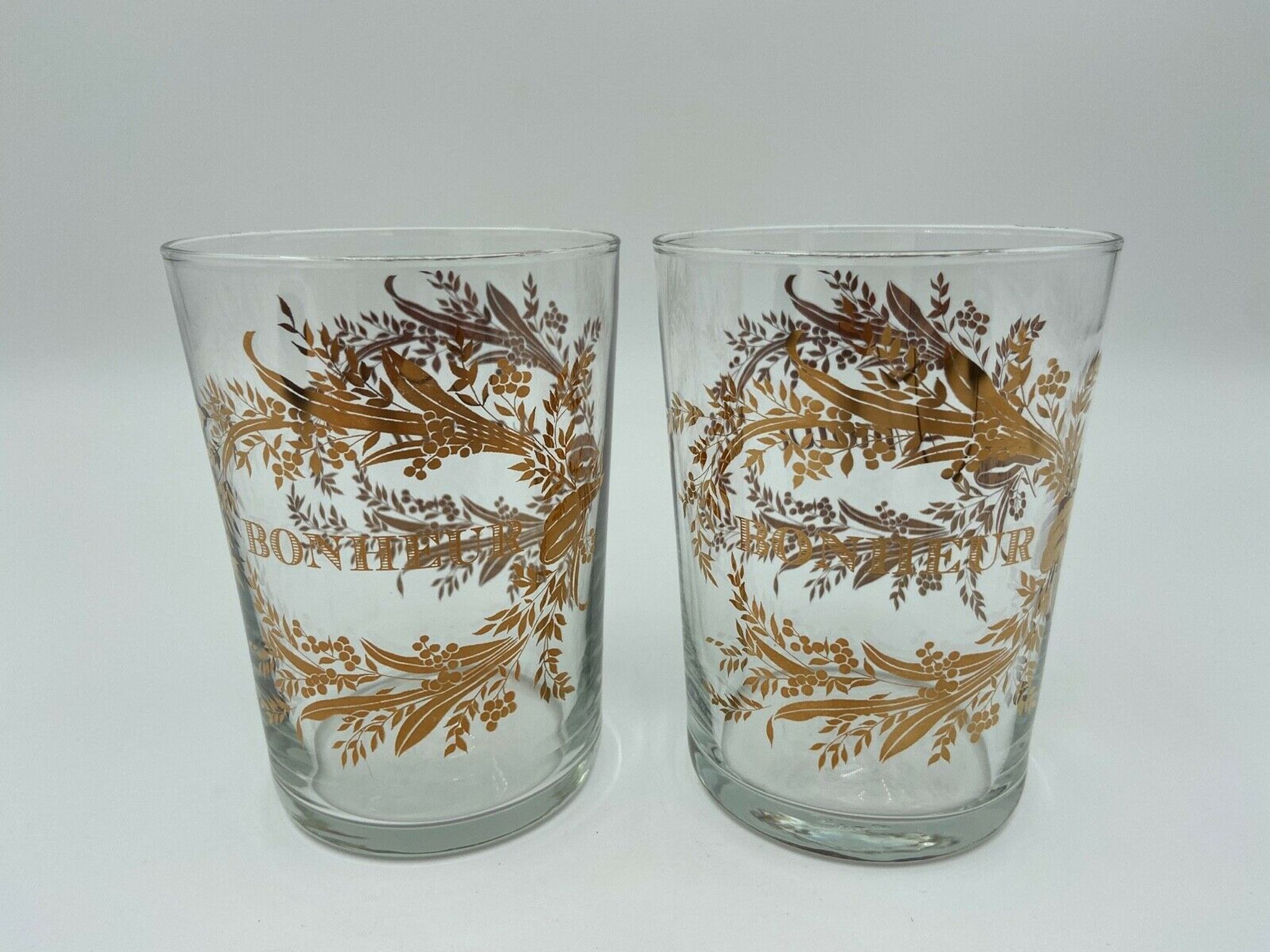2 glasses napoleon iii love and happiness enhanced gold late xix eme