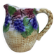 Vintage Portuguese ceramic pichet, barbotine, vine decoration and