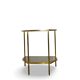 Table d'appoint italienne demi-hexagonale en laiton des années 1970.