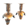 Pair of bouillet Bourdelle design candle holders, Lyon, 70s