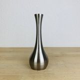 70s stainless steel vase, vintage, space age
