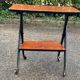 Desserte scandinave double plateau brillant laqué