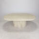 Table basse ovale italienne en travertin, 1984