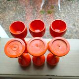 6 orange tulip shaped cockroaches