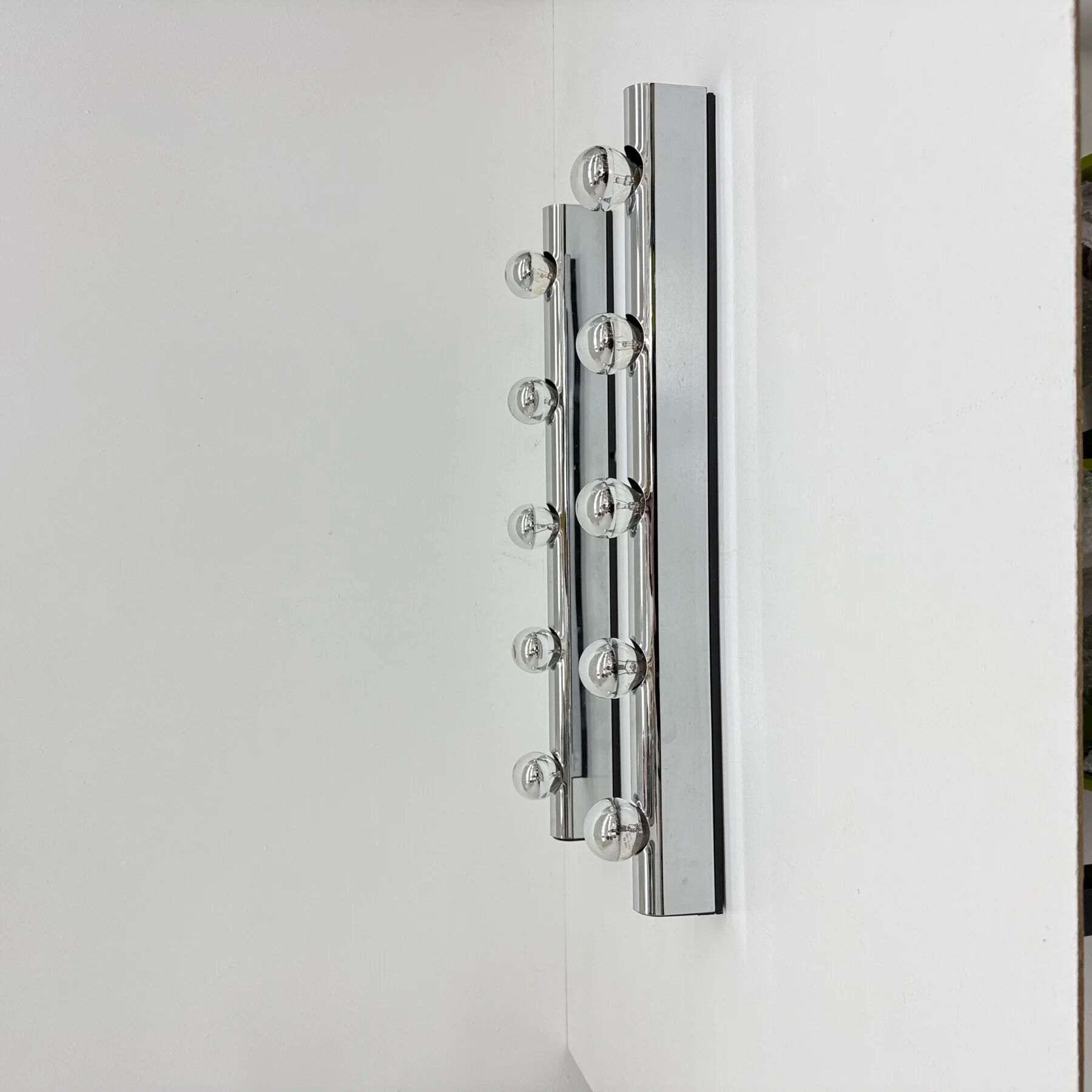 Set of 2 Targetti Sankey chrome wall lamps, 1970s