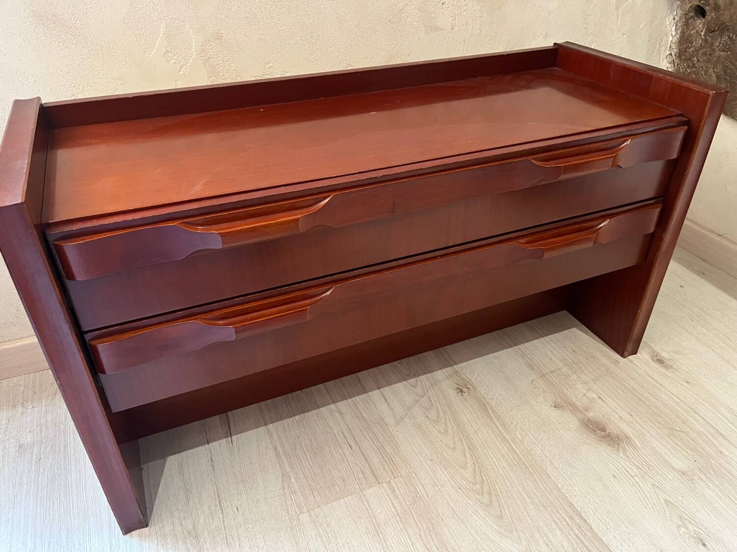 Scandinavian vintage low chest of drawers