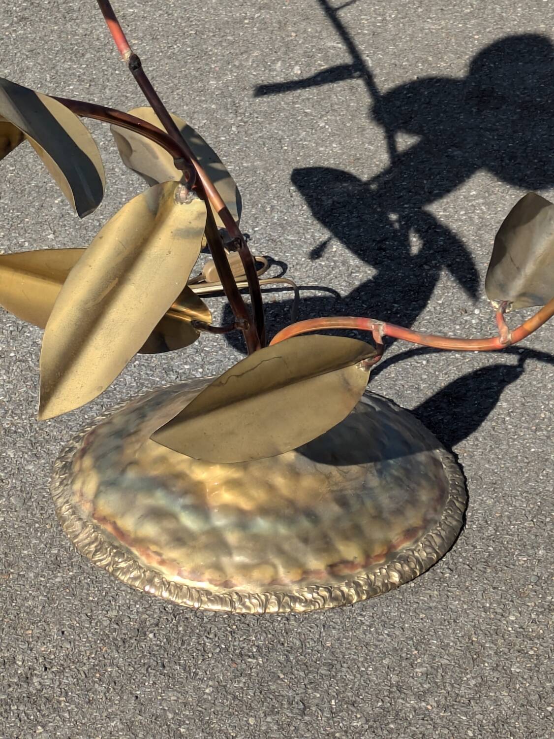 Vintage Brass Flower Floor Lamp - Hollywood Regency Style 1960s/1970s