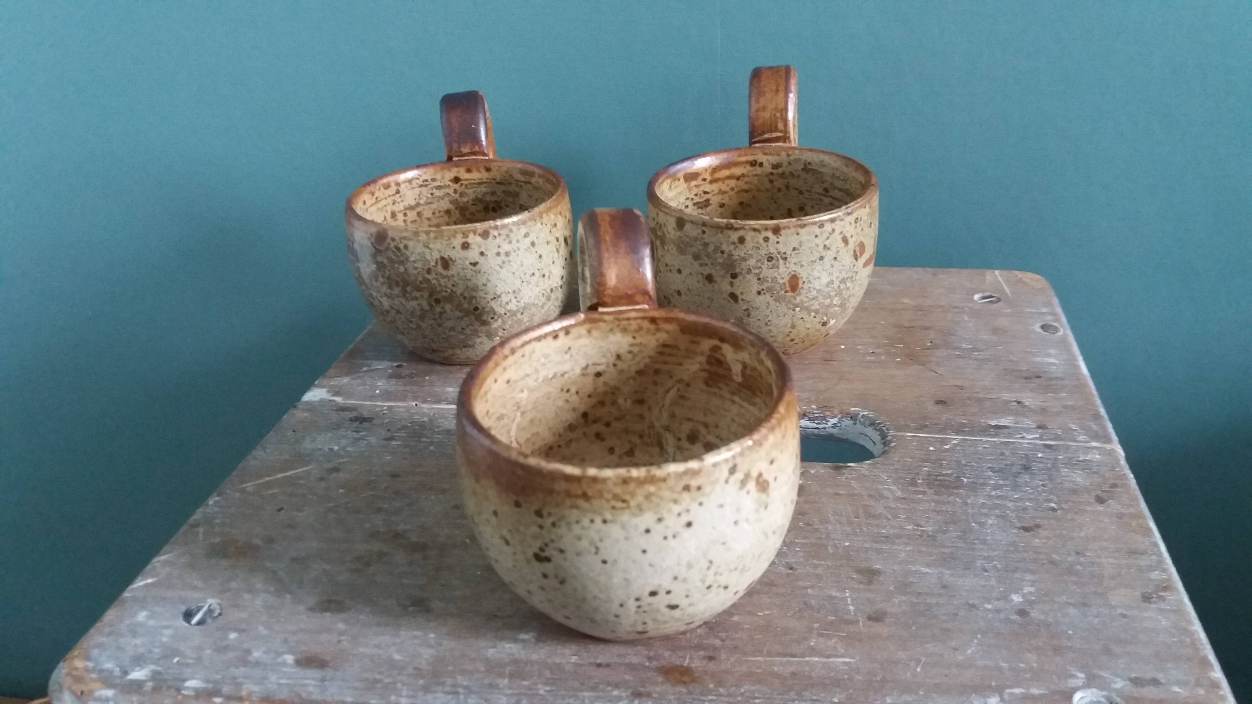 Sangria or punch cups in stoneware from Puisaye, Jean-Pierre Prud’homme
