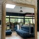 Large mirror 200/150cm Louis-Philippe 19th century, mercury glass overmantel for fireplace.