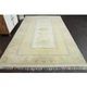 1970s Vintage Turkish Oushak Handmade Wool Cotton Yellow Area Rug 195x306