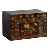 Antique Chinese Dark Colored Trunk with Floral Motifs (c.1900) #2