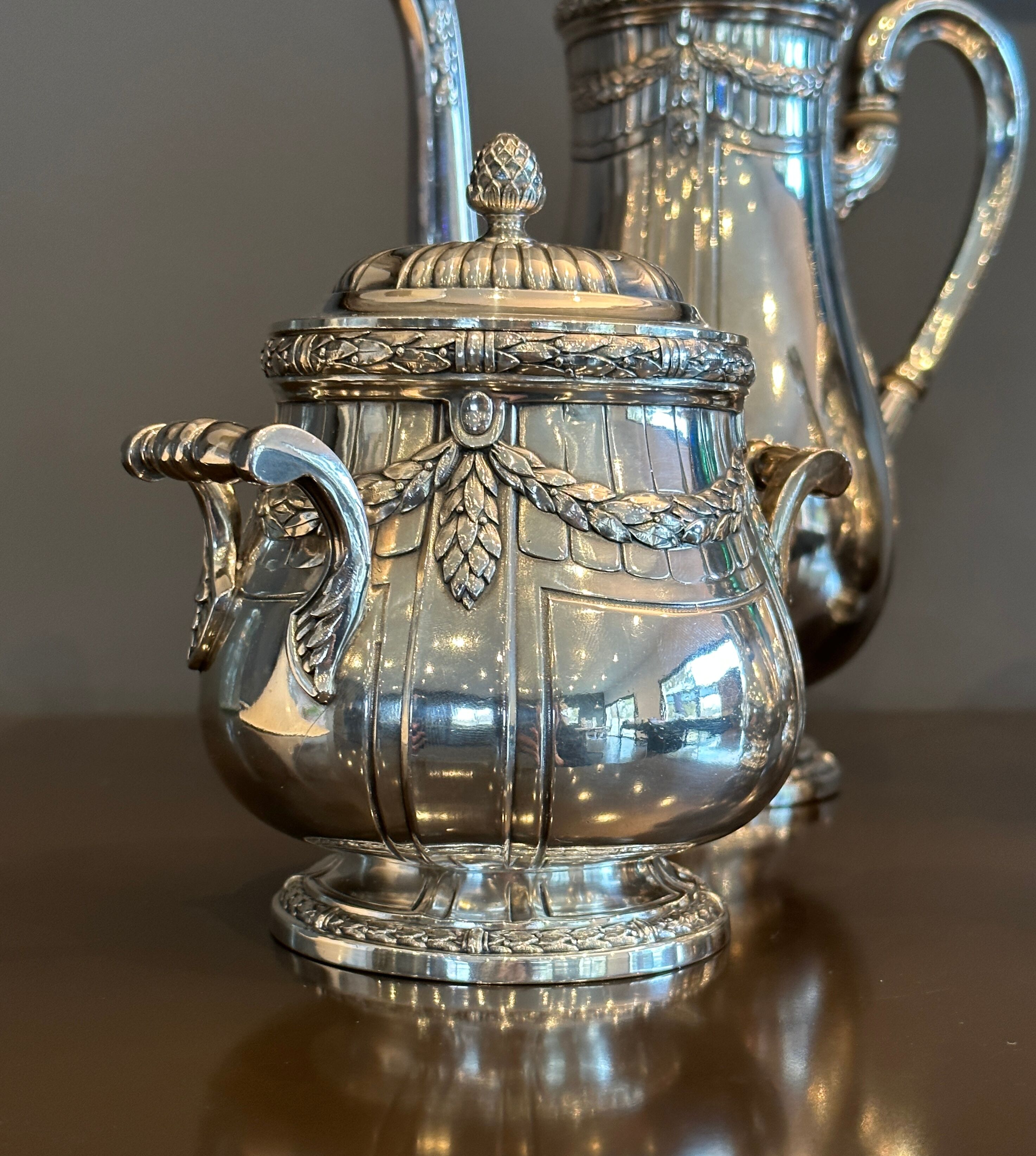 Tea service coffee goldsmith Gallia for Christofle Late nineteenth century