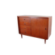Commode vintage style années 60-70, motif teck, style rétro.