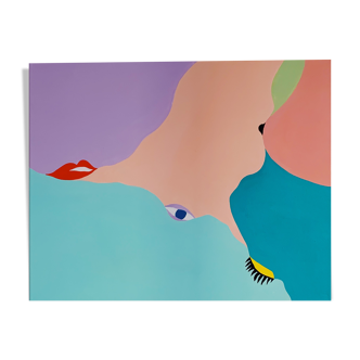 Toile d'art abstrait moderne acrylique Eye Delight - 40 x 50cm pièce unique