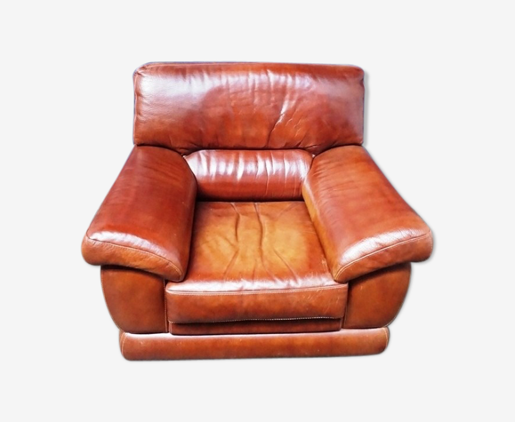 Fauteuil en cuir véritable épais