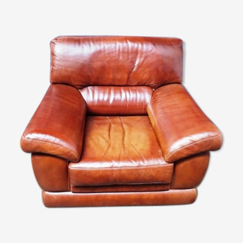Real thick leather armchair
