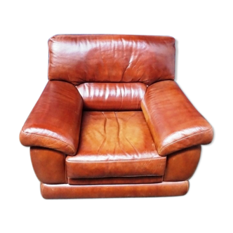 Thick genuine leather armchair