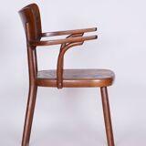 Original ArtDeco Beech Chair with Armrests by Ton, Radomir Hofman, Czechia, 1940s