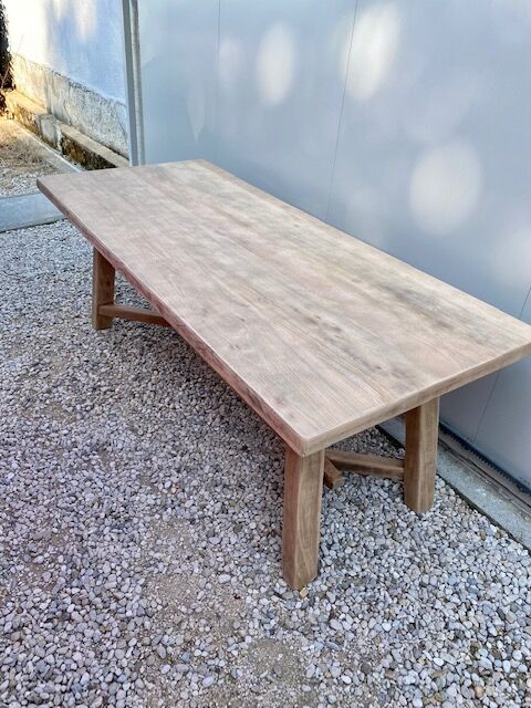 Farmhouse table walnut stripped 200 cm