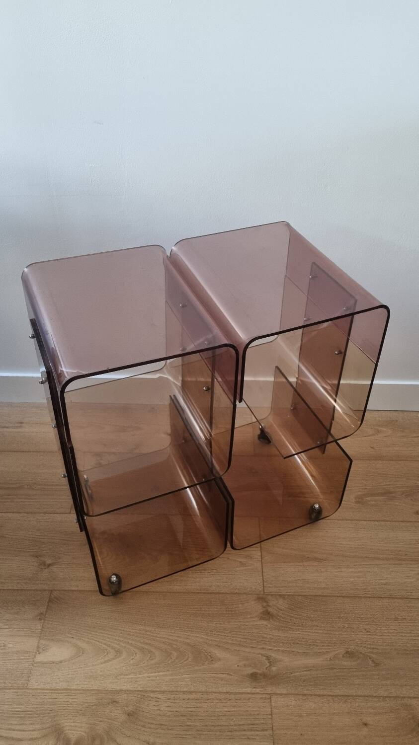 Vintage smoked plexiglass furniture