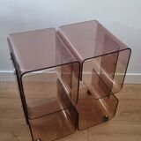 Meuble vintage plexiglas fumé