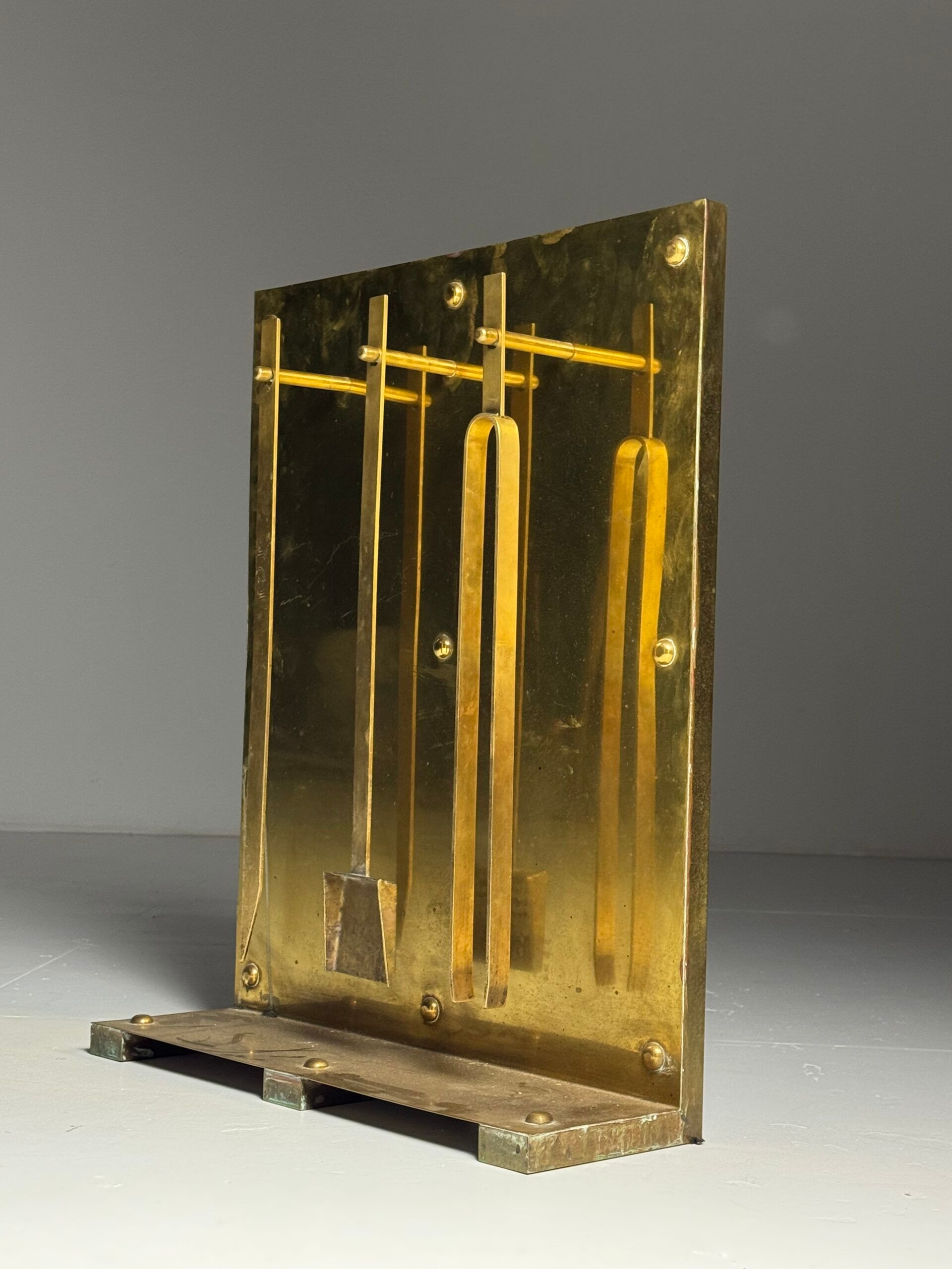 Brass fireplace set 1960s
