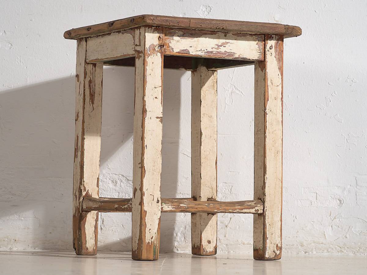 Antique small square tables (circa 1920). 2-piece set