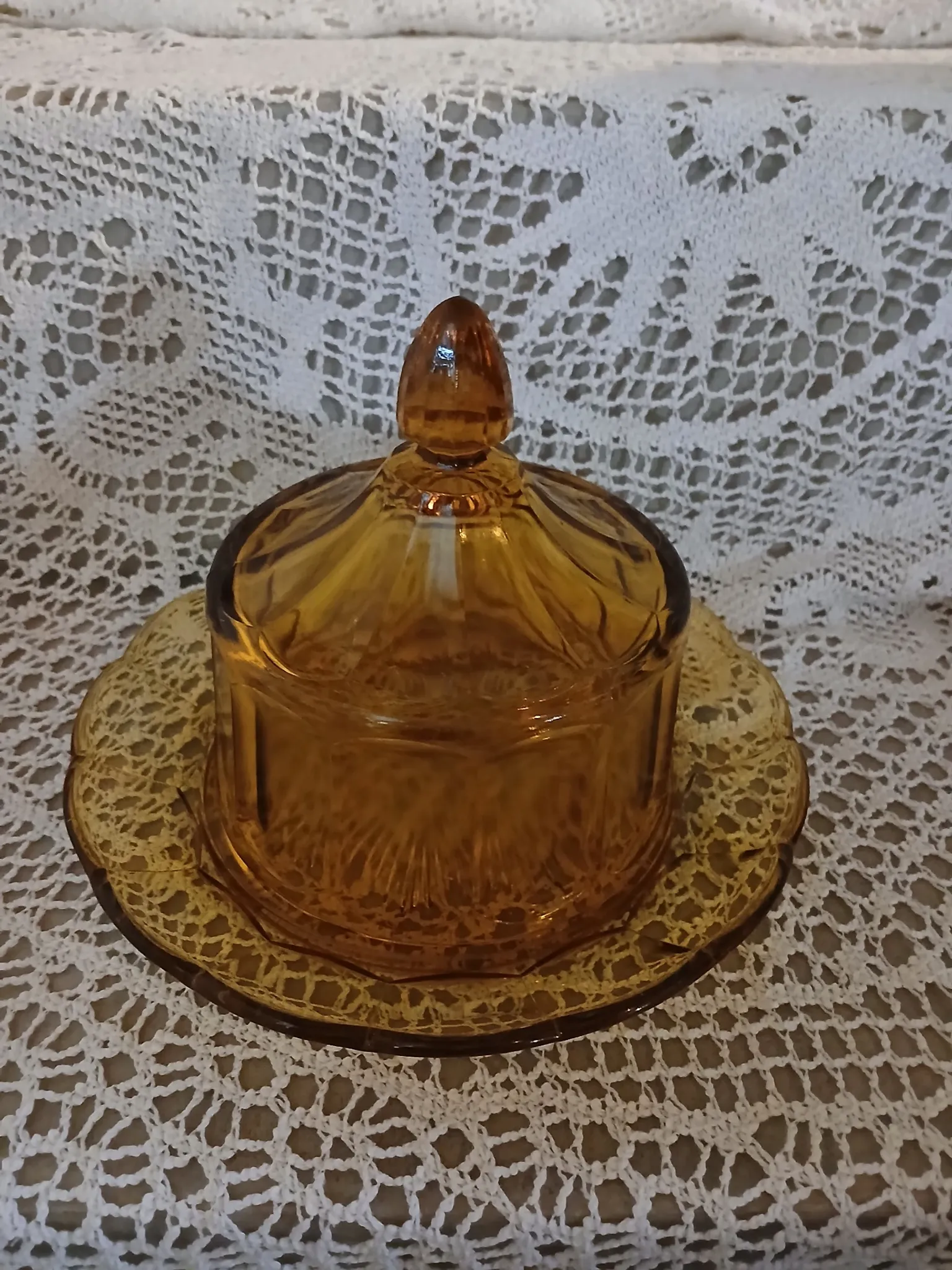 Plateau + cloche à fromage Art Déco