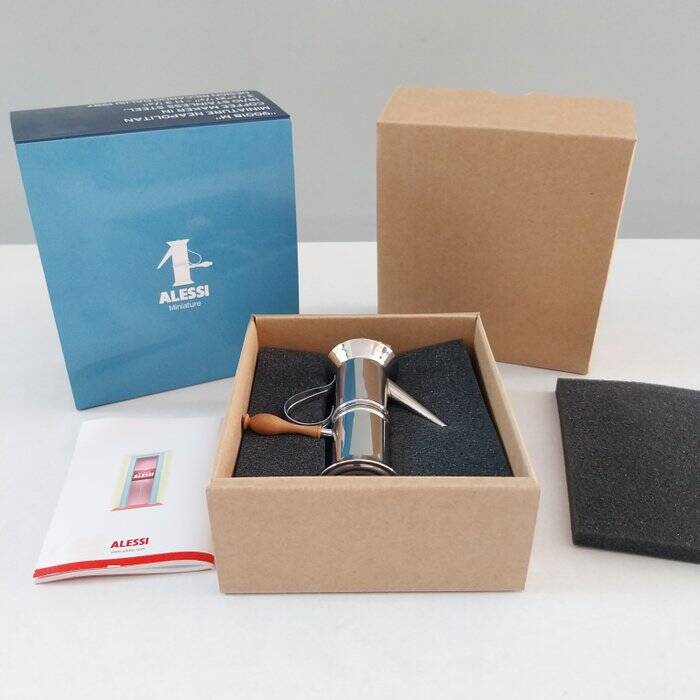 Alessi miniature Neapolitan coffee maker, designed by Riccardo Dalisi, 1987