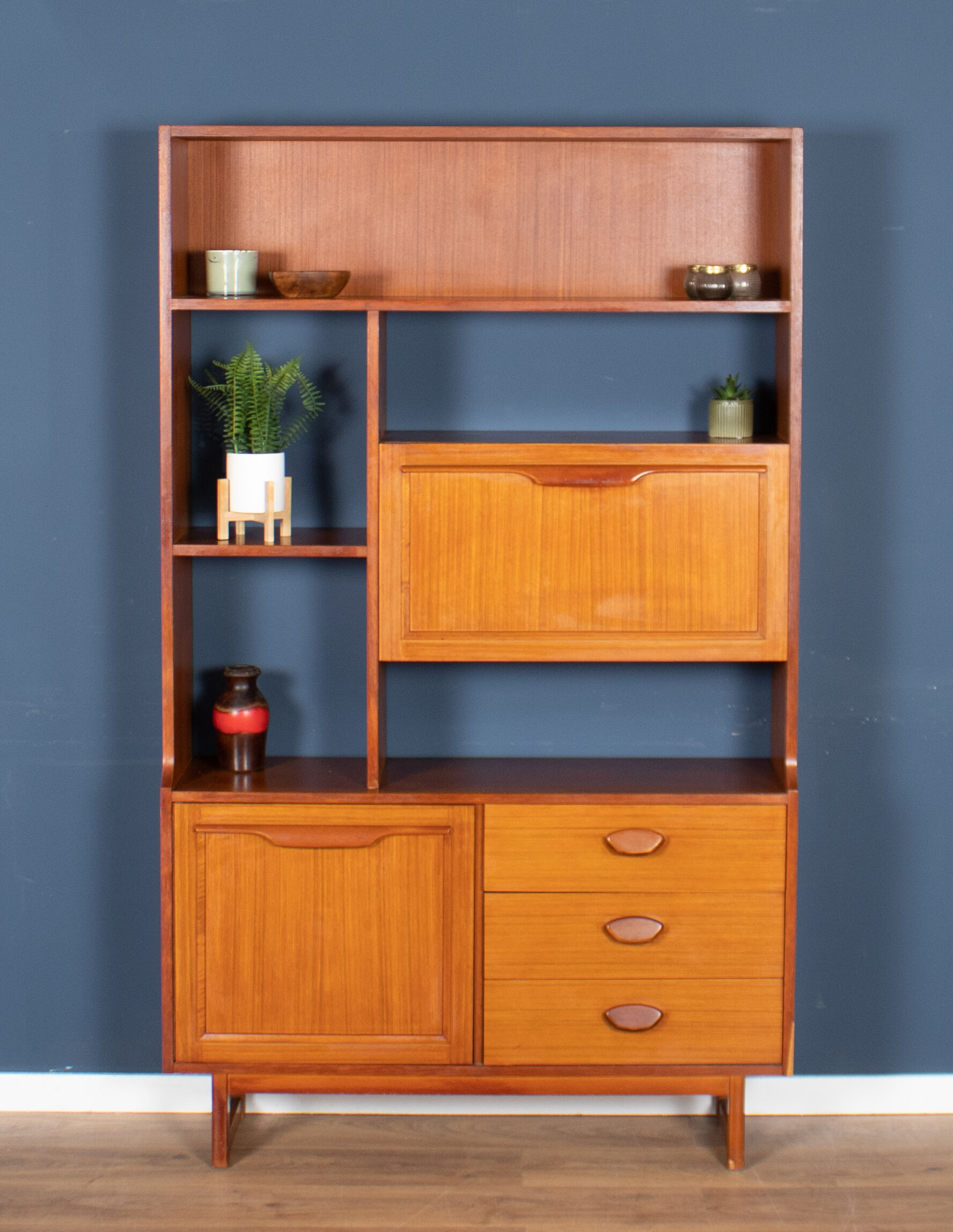 Retro Teak 1960s Stonehill Mid Century Wall Unit Room Divider Shelving