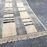 GREY WHITE BLACK WOOL RUG 150cmx250cm
