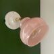 Applique abat-jour vintage en opaline rose.