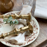 Pair of brass candle holders