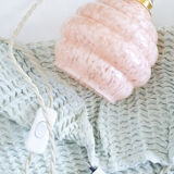 Suspension baladeuse verre de Clichy pink vintage