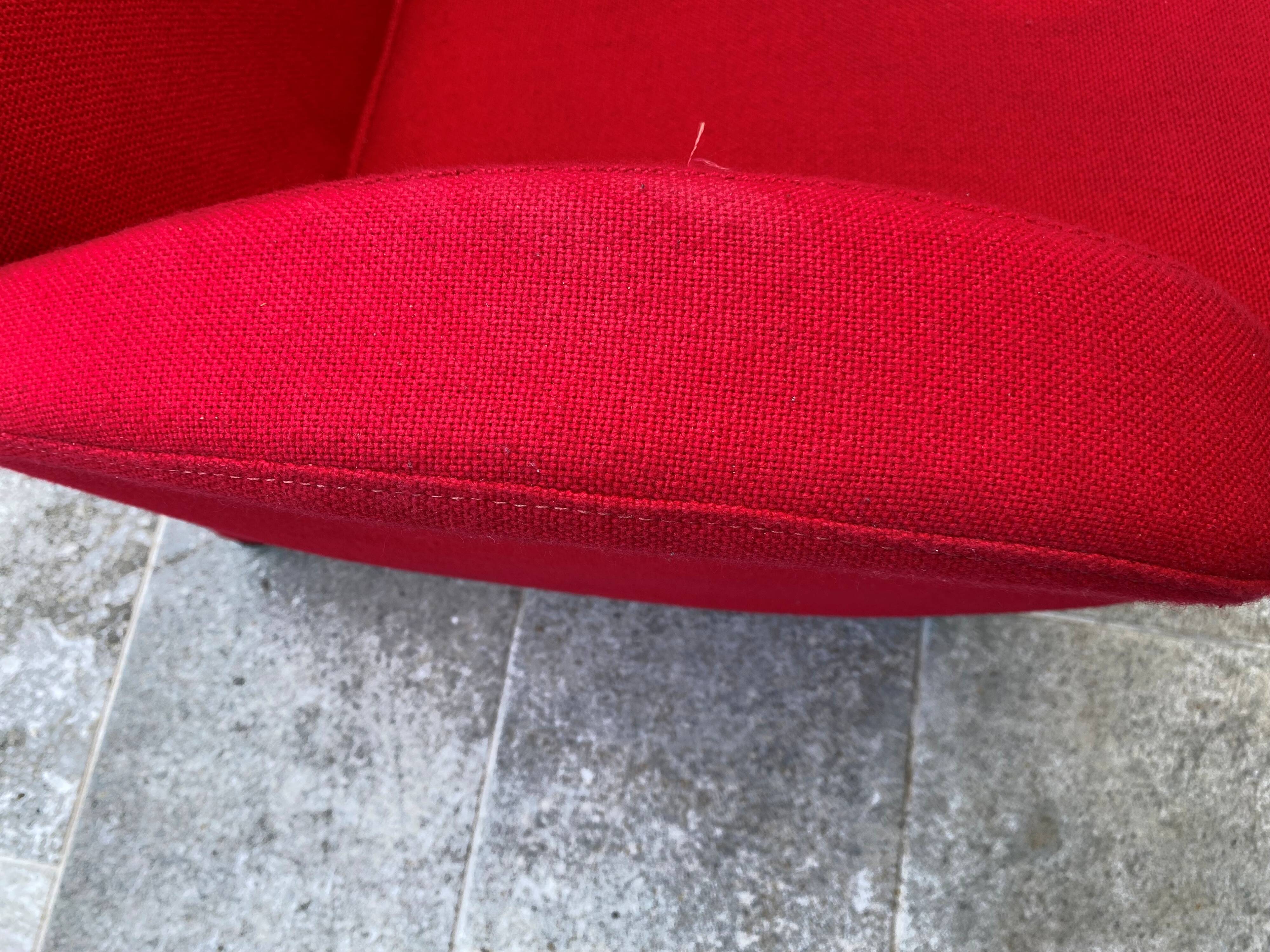 Sitland red fabric and foam armchairs, 1970s