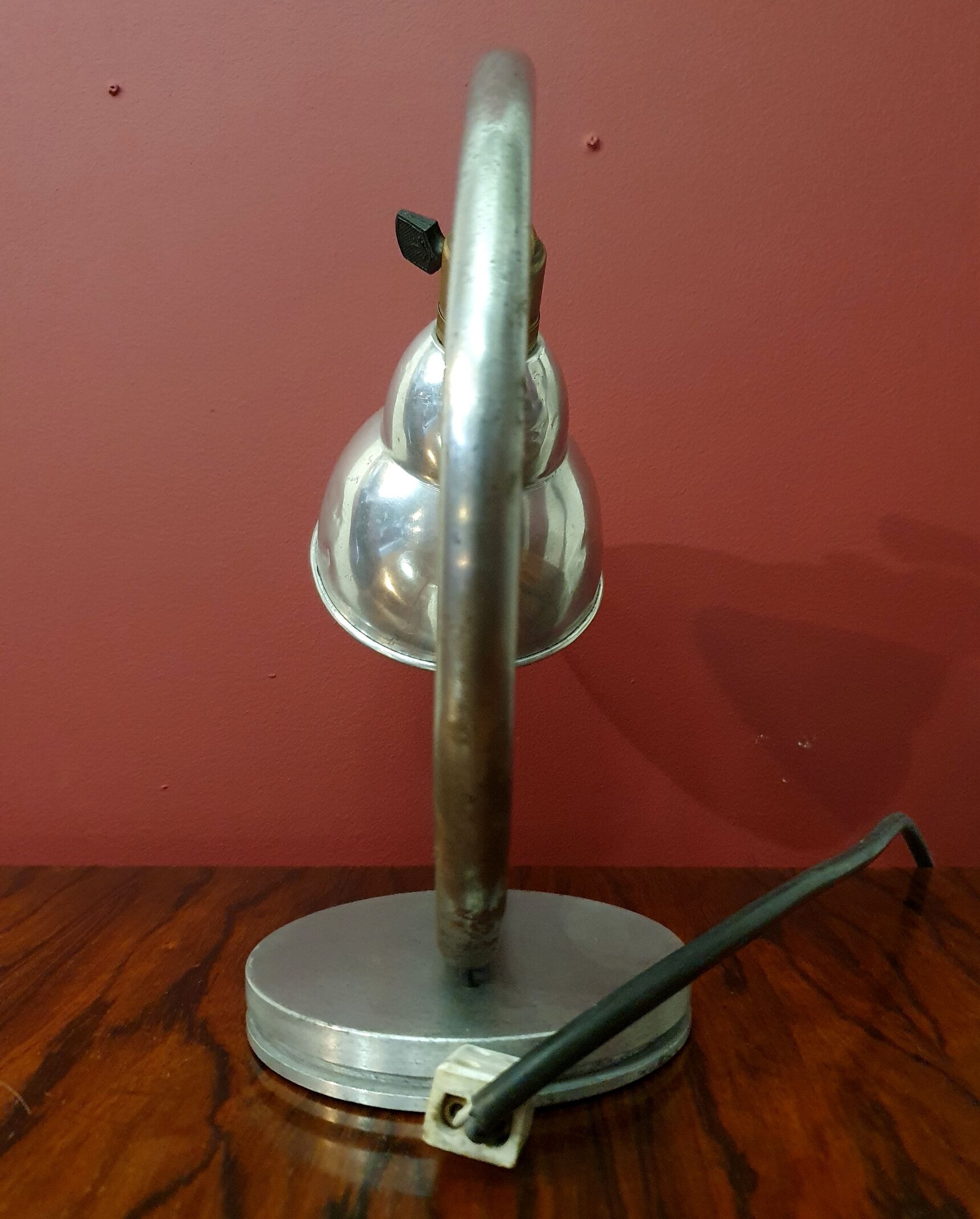Modernist office lamp - patinated metal - ca 1950
