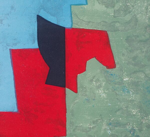 Serge Poliakoff : Composition rouge, verte et bleue, lithographie originale