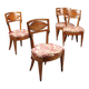Antique Regency style chairs in mahogany and XX Century fabric.