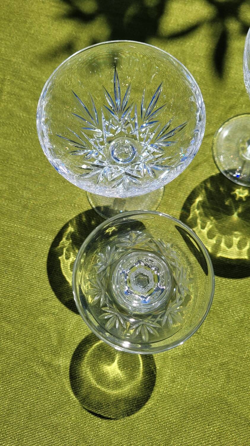 Vintage crystal footed glass from Arques lot
